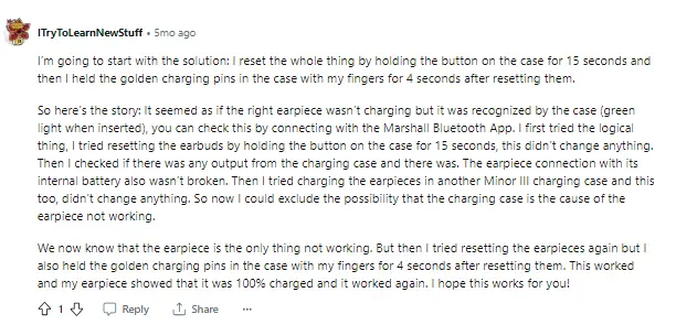 marshall minor 3 charging problem marshall minor 3 charging problem